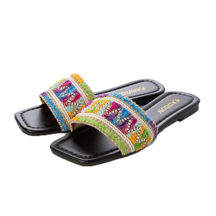 カラフル | サンダル フラットサンダル ビジュー | STYLEBLOCK