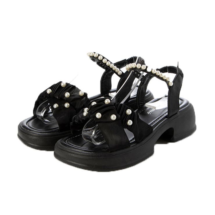 ブラック | サンダル ストラップ パール | STYLEBLOCK