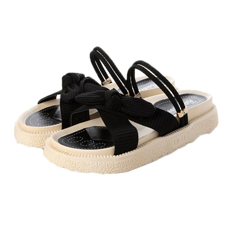 ブラック | サンダル 厚底サンダル クロスベルト | STYLEBLOCK