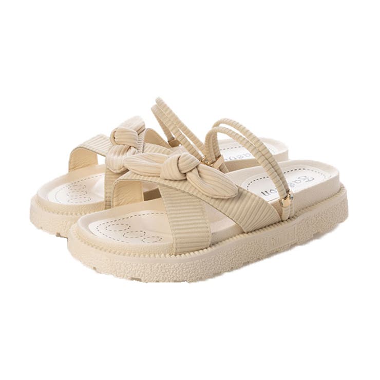 オフホワイト | サンダル 厚底サンダル クロスベルト | STYLEBLOCK