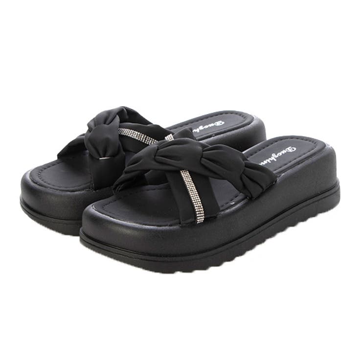 ブラック | サンダル 厚底サンダル クロスベルト | STYLEBLOCK