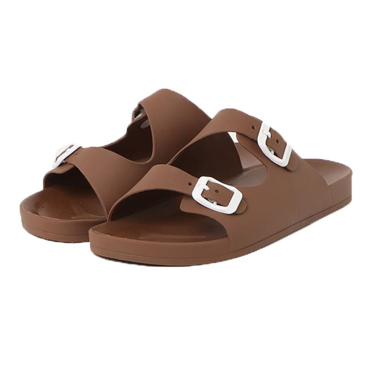 コーヒー | コンフォートサンダル ダブルベルト フラット | STYLEBLOCK