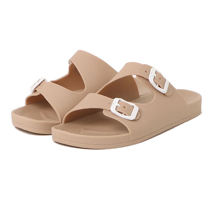 カーキ | コンフォートサンダル ダブルベルト フラット | STYLEBLOCK