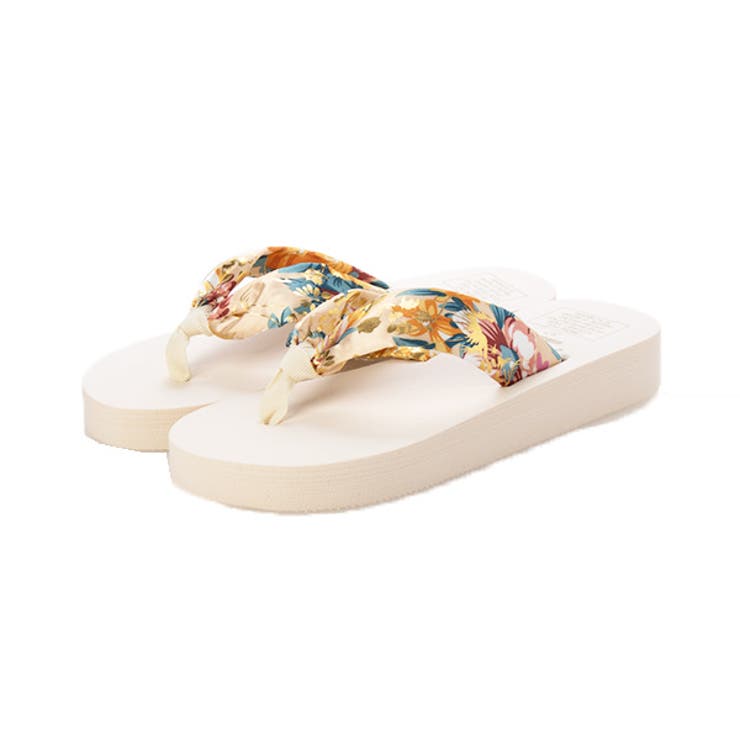 ベージュ | ビーチサンダル トングサンダル 花柄 | STYLEBLOCK