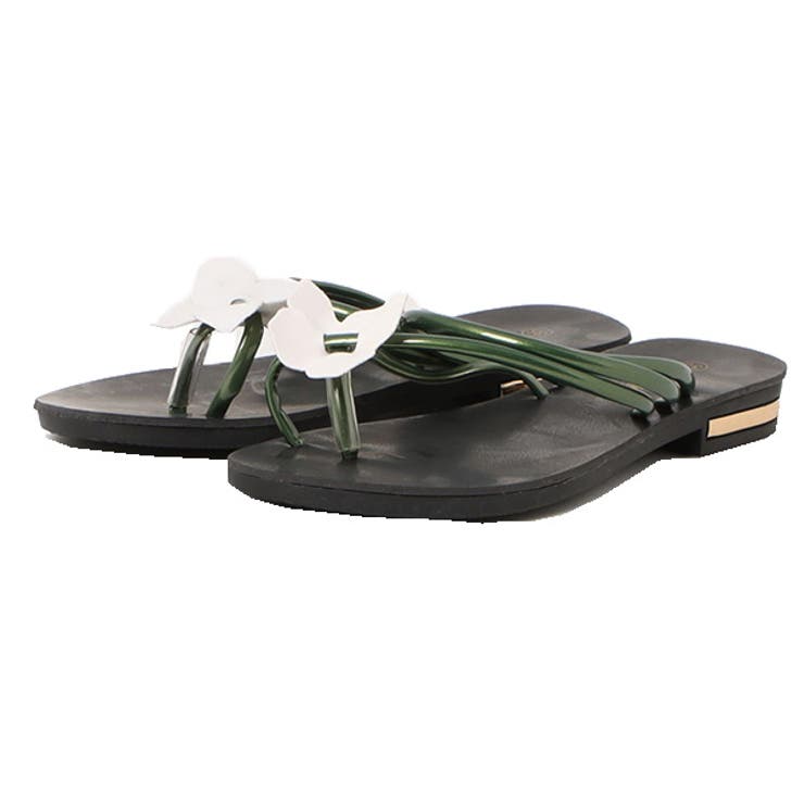 グリーン | サンダル フラットサンダル コサージュ | STYLEBLOCK