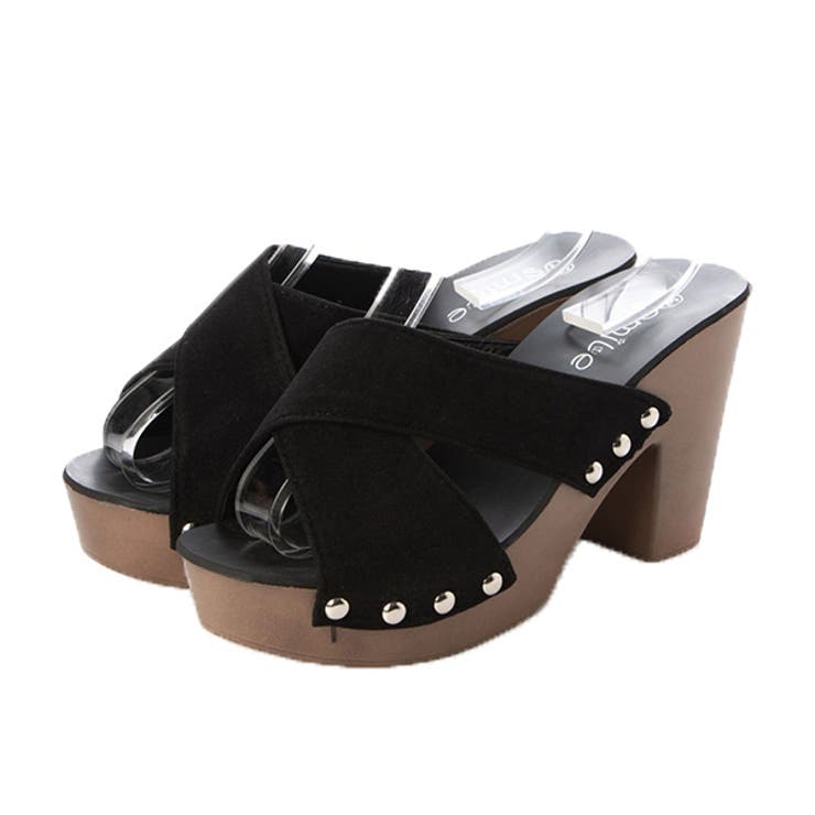 ブラック | サンダル チャンキーヒール 太ヒール | STYLEBLOCK