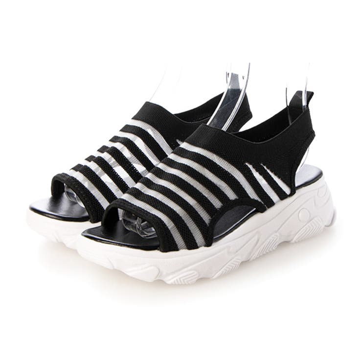 ブラック | 厚底サンダル スポーツサンダル メッシュ | STYLEBLOCK