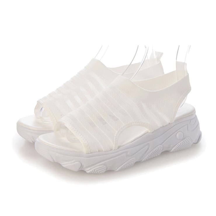 ホワイト | 厚底サンダル スポーツサンダル メッシュ | STYLEBLOCK
