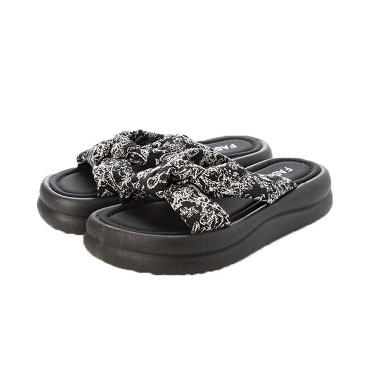 オフホワイト | サンダル 厚底 クロスベルト | STYLEBLOCK