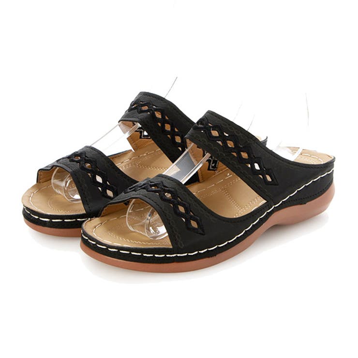 ブラック | サンダル ウェッジソールサンダル ローヒール | STYLEBLOCK