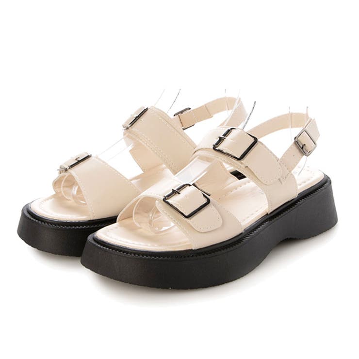 ベージュ | サンダル 厚底サンダル ダブルベルト | STYLEBLOCK