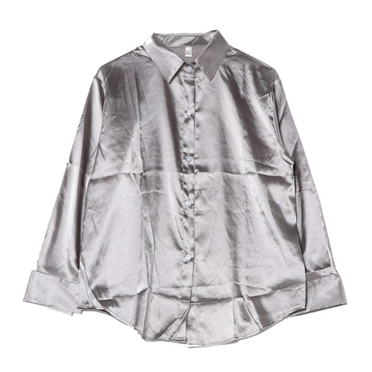 グレー | シャツ ブラウス サテン | STYLEBLOCK