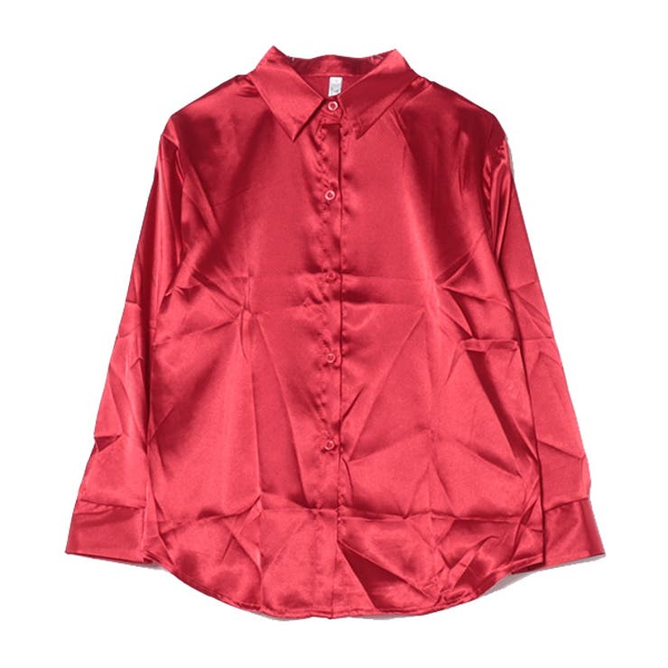 レッド | シャツ ブラウス サテン | STYLEBLOCK