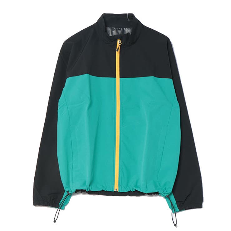 ブルーグリーン×ブラック | ウインドブレーカー ブルゾン ジップアップ | Style Block MEN