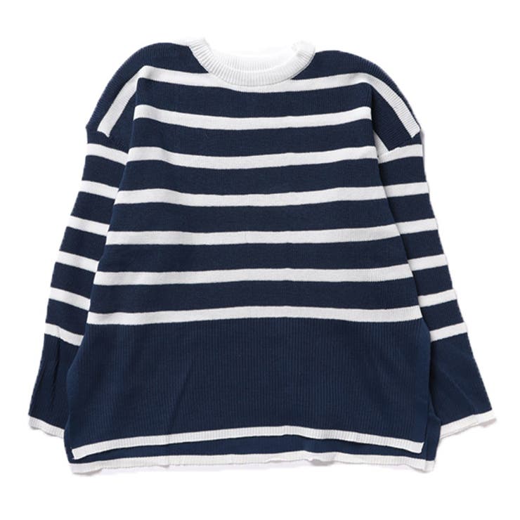 ブルー | ニット セーター ボーダー柄 | STYLEBLOCK