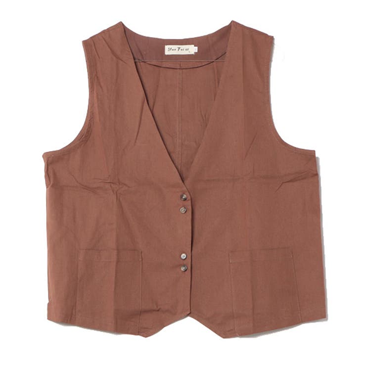 ブラウン | ベスト ジレ 無地 | STYLEBLOCK