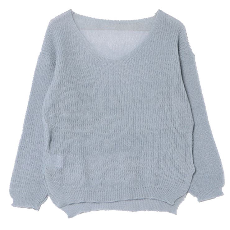 ブルー | ニット セーター 透かし編み | STYLEBLOCK