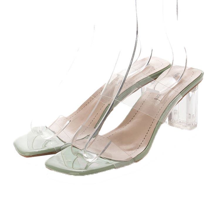 グリーン | クリアサンダル ヒール 太ヒール | STYLEBLOCK