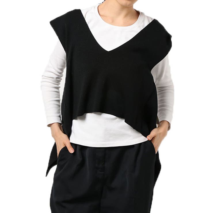 ブラック | ニットベスト ベスト レイヤード | STYLEBLOCK