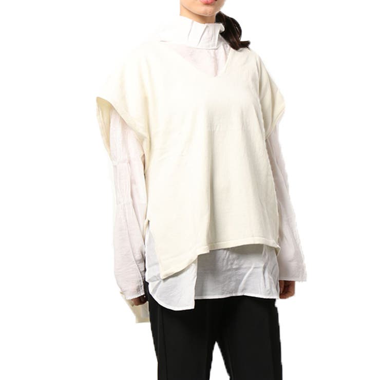 アイボリー | ニットベスト シャツ ブラウス | STYLEBLOCK