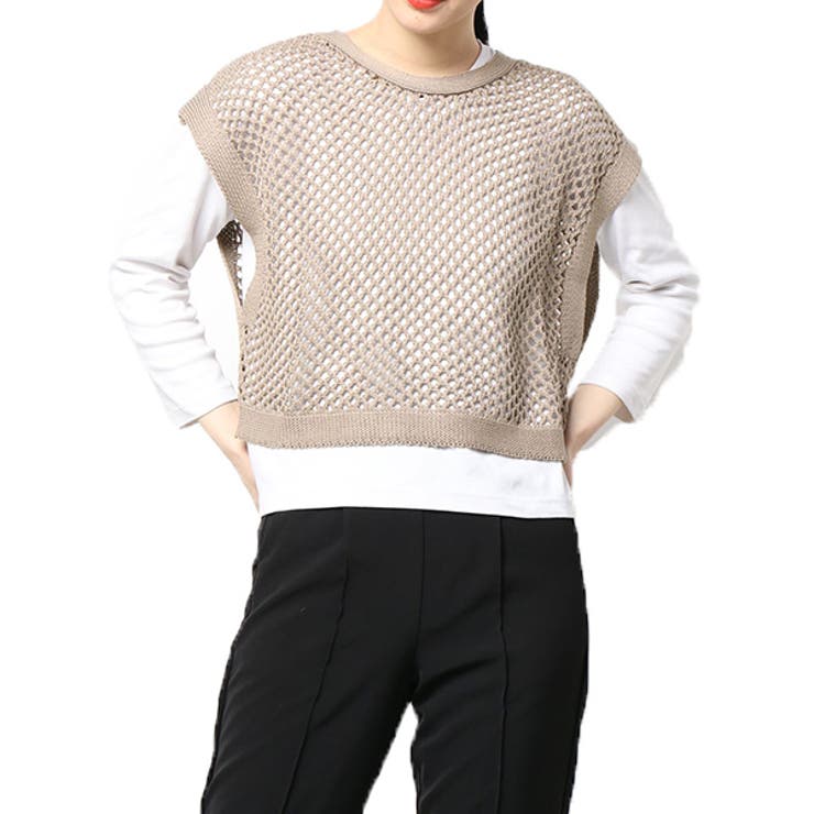 ベージュ | ニット ニットベスト セーター | STYLEBLOCK