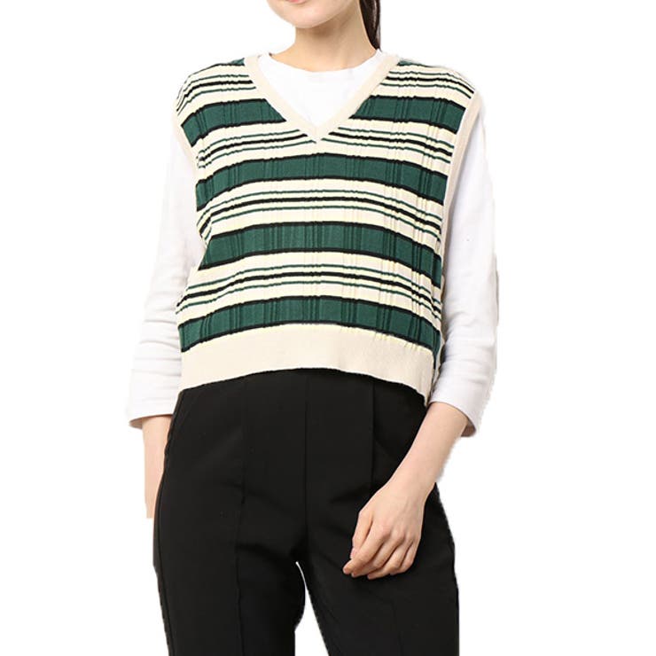 グリーン | ニット ニットベスト セーター | STYLEBLOCK