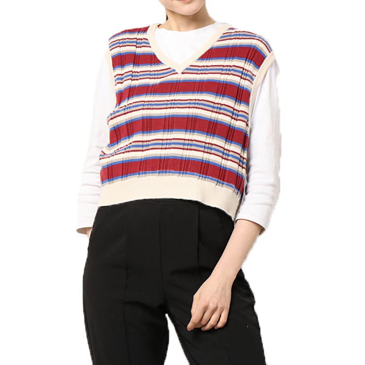 レッド | ニット ニットベスト セーター | STYLEBLOCK