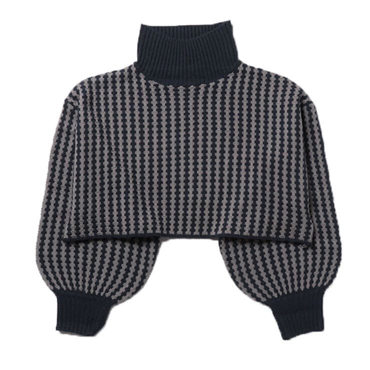 ネイビー | ニット セーター ジオメトリック柄 | STYLEBLOCK