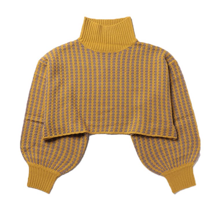 マスタード | ニット セーター ジオメトリック柄 | STYLEBLOCK