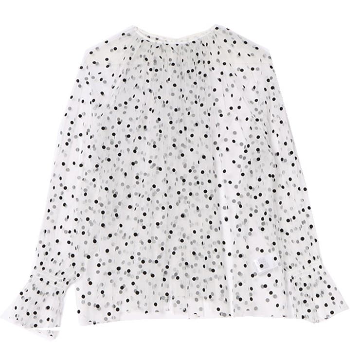 ホワイト×ブラック | シャツ ブラウス チュール | STYLEBLOCK