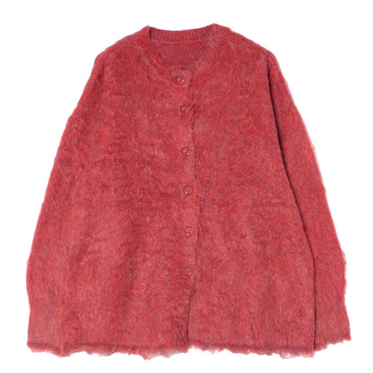 レッド | ニットカーディガン カーディガン シャギー | STYLEBLOCK