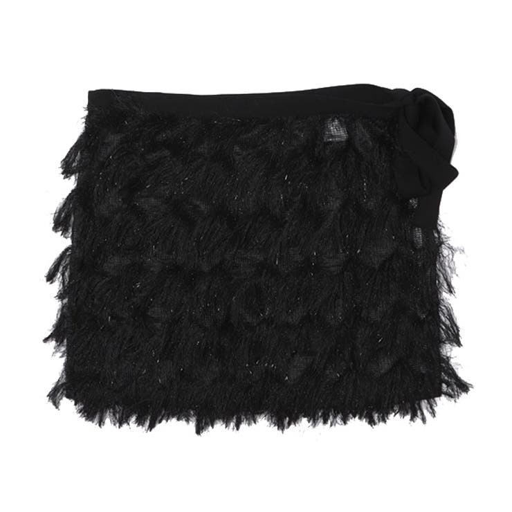 ブラック | ミニスカート ラップスカート フリンジ | STYLEBLOCK