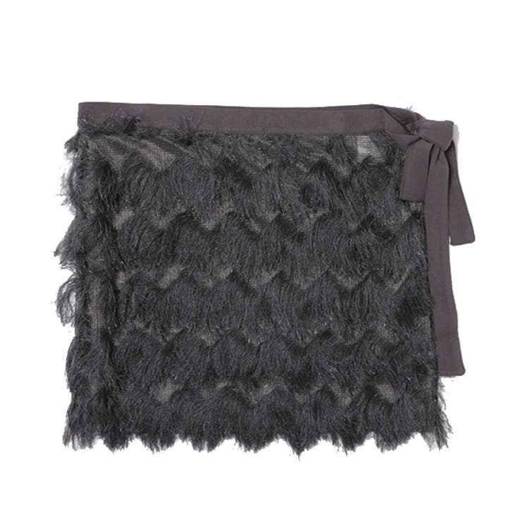 チャコールグレー | ミニスカート ラップスカート フリンジ | STYLEBLOCK