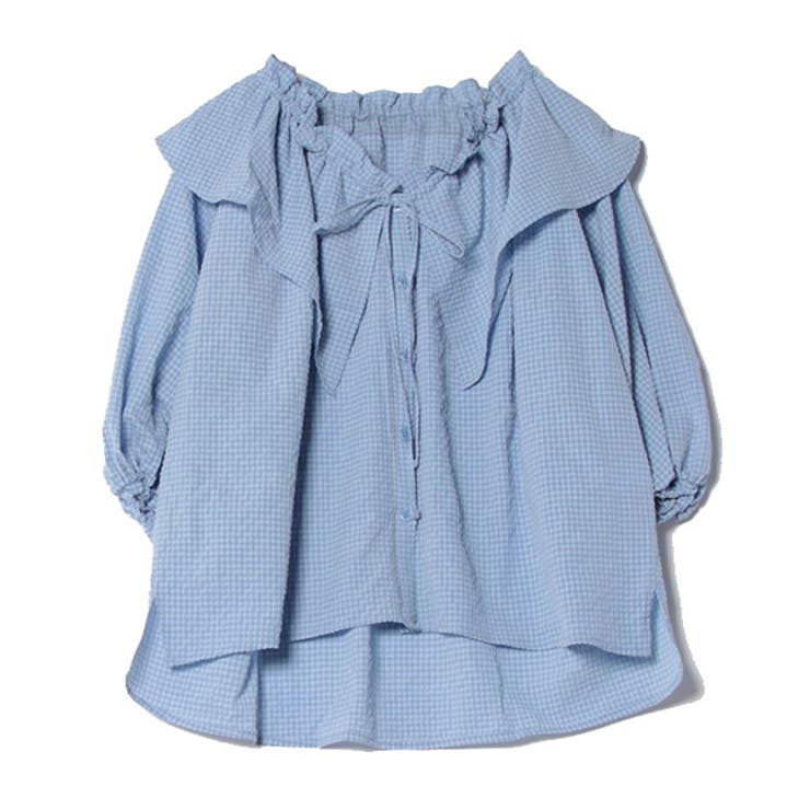 サックス | シャツ ブラウス フリル | STYLEBLOCK