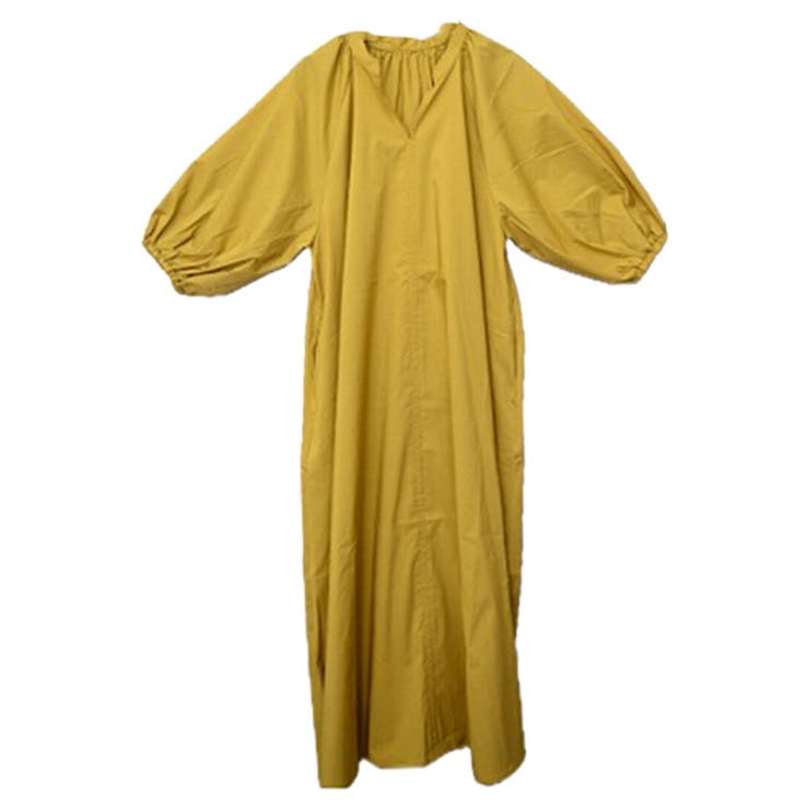 マスタード | ワンピース ボリュームスリーブ 半袖 | STYLEBLOCK