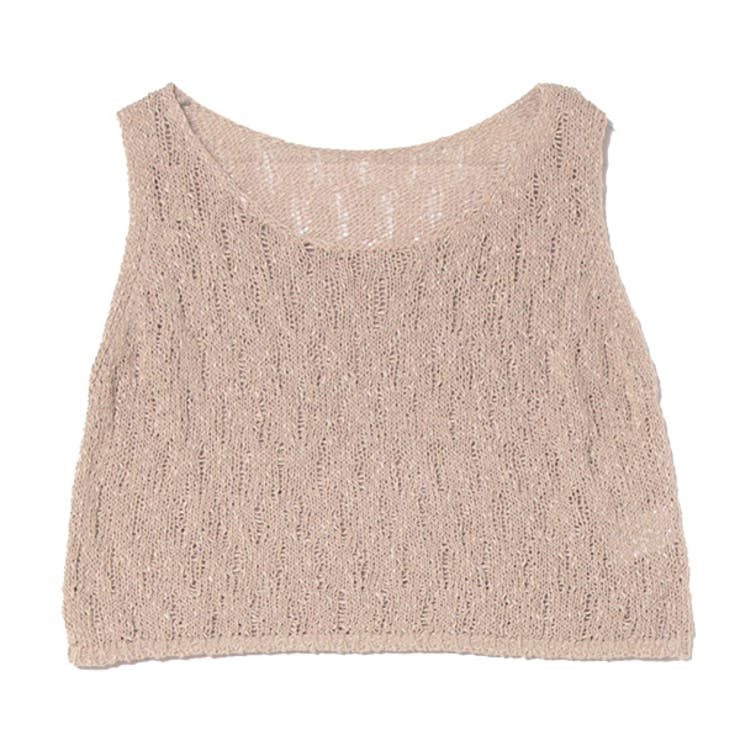 ライトベージュ | ニットベスト ベスト 透かし編み | STYLEBLOCK