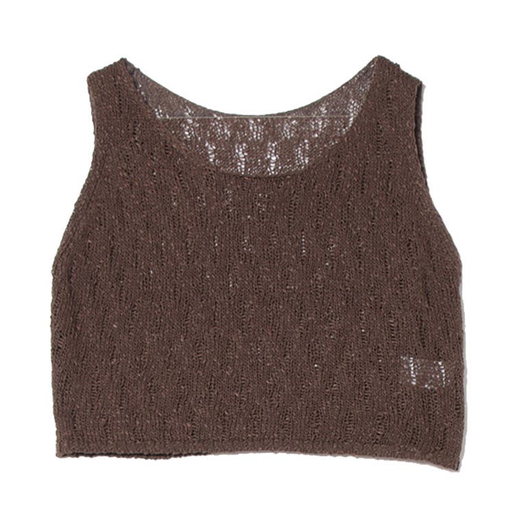 ブラウン | ニットベスト ベスト 透かし編み | STYLEBLOCK
