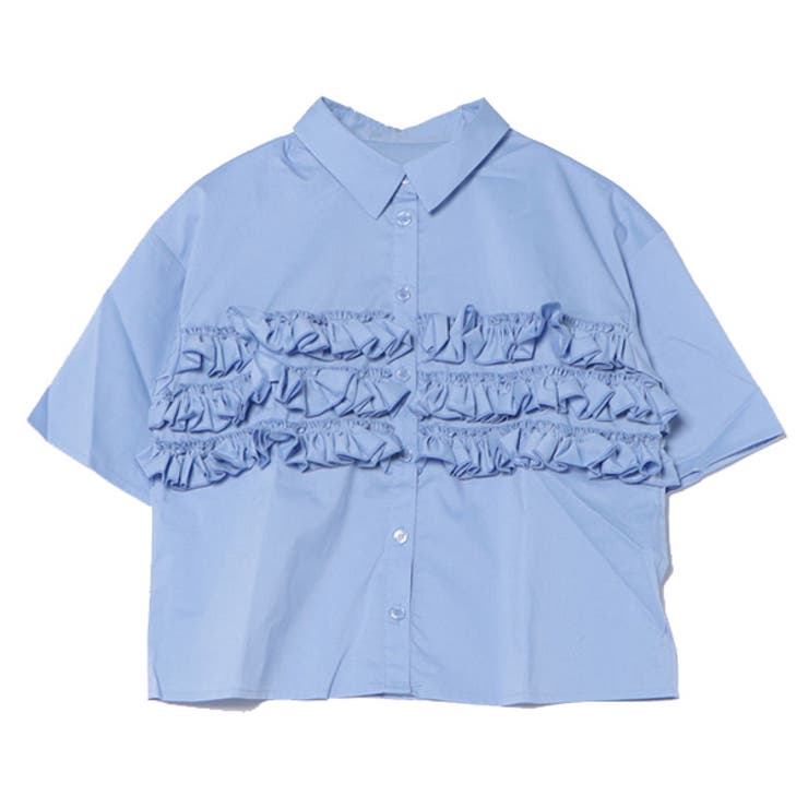 ブルー | シャツ ブラウス フリル | STYLEBLOCK