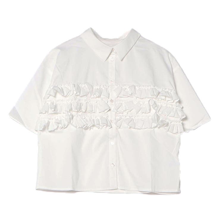 ホワイト | シャツ ブラウス フリル | STYLEBLOCK