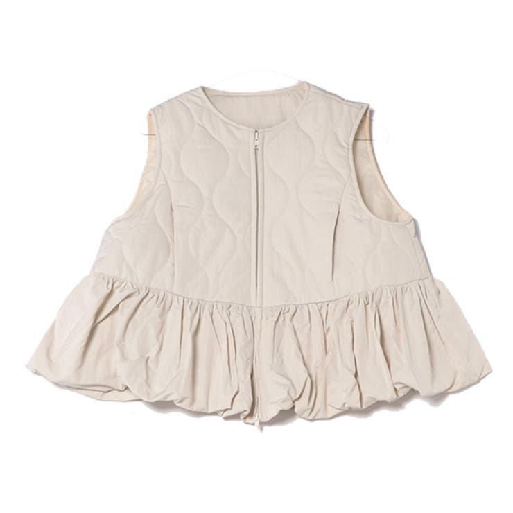 エクリュ | ベスト ペプラム キルティング | STYLEBLOCK