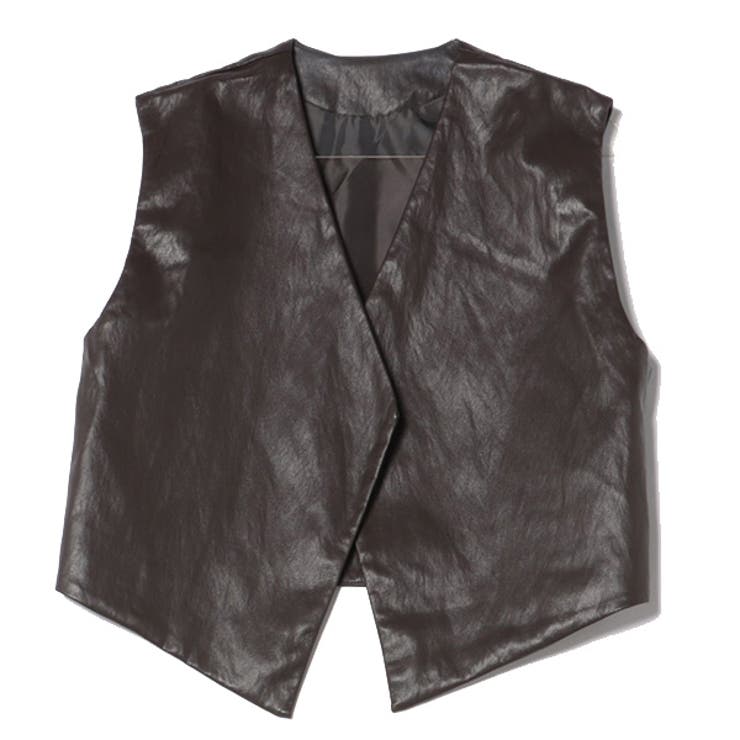 ダークブラウン | ジレ ベスト 合皮 | STYLEBLOCK