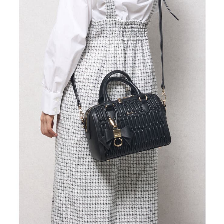 【dazzlin ダズリン】リボンチャーム付 ギャザーシャーリングボストンバッグ | STYLE CODE  | 詳細画像16 