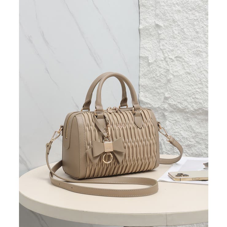 【dazzlin ダズリン】リボンチャーム付 ギャザーシャーリングボストンバッグ | STYLE CODE  | 詳細画像18 