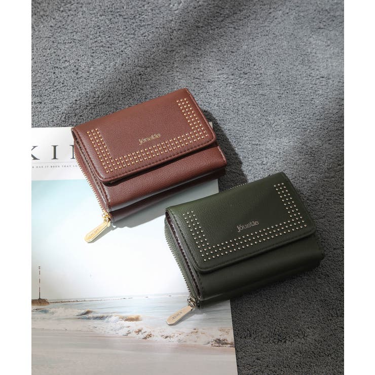 jouetie/ジュエティ】マイクロスタッズ 三つ折りミドル財布[品番