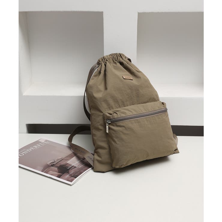 撥水軽量ソフトナイロン ロゴテープナップサック スポーツジムバッグ | STYLE CODE  | 詳細画像5 