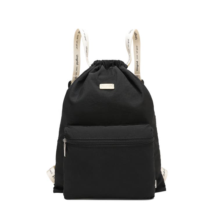 BLKIVO | 撥水軽量ソフトナイロン ロゴテープナップサック スポーツジムバッグ | STYLE CODE 
