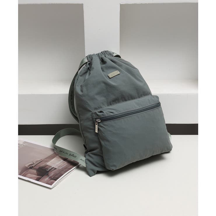 撥水軽量ソフトナイロン ロゴテープナップサック スポーツジムバッグ | STYLE CODE  | 詳細画像6 