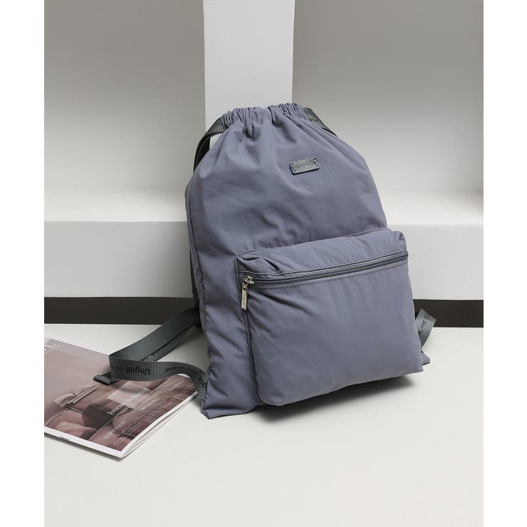 撥水軽量ソフトナイロン ロゴテープナップサック スポーツジムバッグ | STYLE CODE  | 詳細画像4 