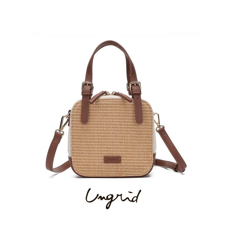 BRN | 【Ungrid/アングリッド】雑材コンビ スクエアミニショルダーバッグ | STYLE CODE 