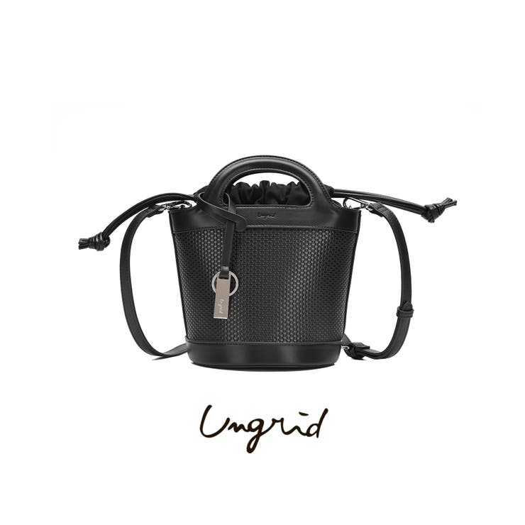 BLK | 【Ungrid/アングリッド】型押し 巾着付きバケツショルダーバッグ | STYLE CODE 